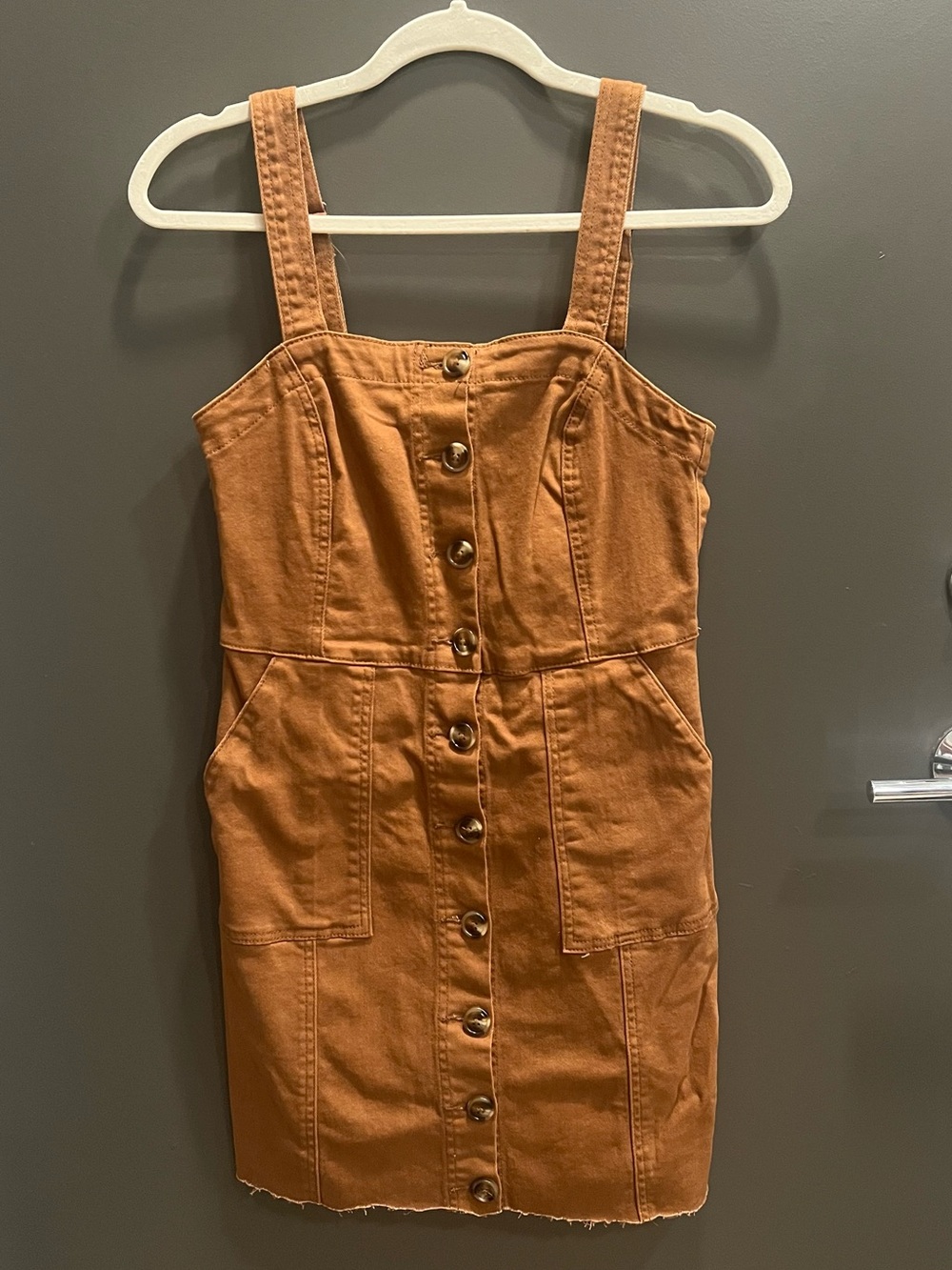 Alter’d State Rust Button-Front Mini Dress – Size Small